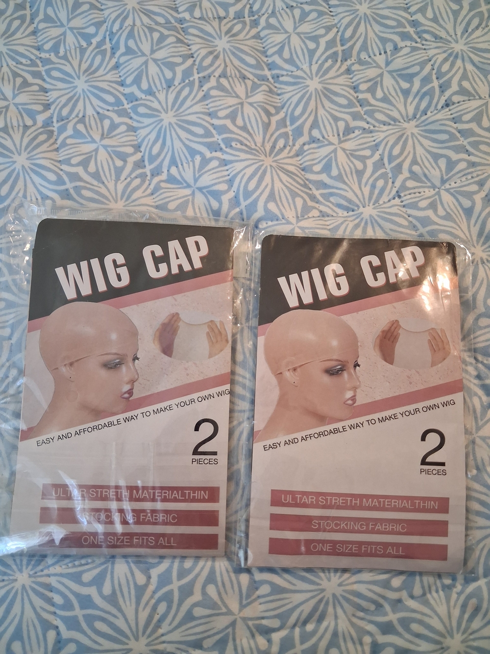 Hair Accesories Wig Caps Bundle Of Two Natural Beige 4 Pieces.